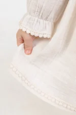 Yak Brodeli 2-5 Yaş Uzun Kol Elbise - Görsel 3