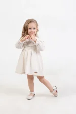 Yak Brodeli 2-5 Yaş Uzun Kol Elbise - Görsel 7