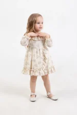 Eteği Fırfırlı 2-5 Yaş Uzun Kol Elbise - Görsel 16