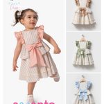 Müslin Garnili 2-5 Yaş Kısa Kol Elbise