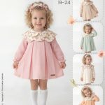 Yakası Çiçekli Bandanalı 6-24 Ay Uzun Kol Elbise